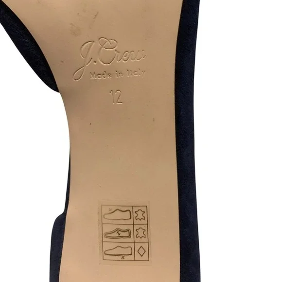 J. Crew Navy Suede D'Orsay Pointed Toe Pumps Made in Italy Size 12 Quiet Luxury